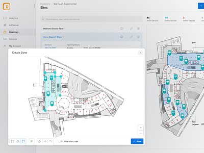 Zone Drawing Tool 📐 dashboard design drawing floorplan modal polygon real estate tool ui web