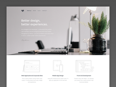 Portfolio Redesign design header icons outline portfolio ui website