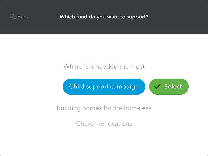 Simple Donation iPad App by Ivo Mynttinen on Dribbble