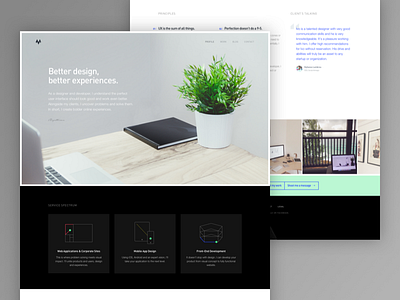 New Portfolio! black design header hero minimal portfolio simple website white