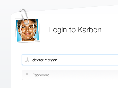 Login Form avatar focus form input karbon login paper password text ui