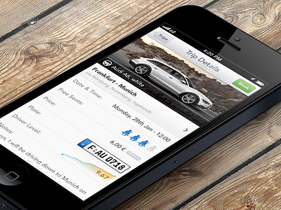 Car Sharing App app car graph ios iphone seats sharing ui