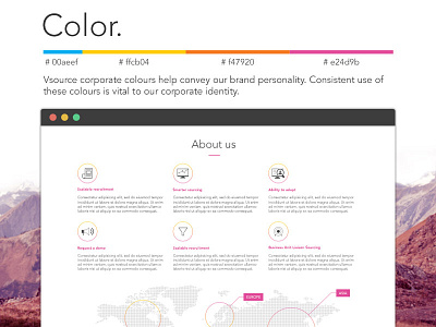 Brand color into Web UI color corporate guideline icon ui vsource website