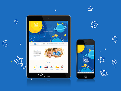 Le Petit Prince Homepage cover design desktop icon illustration interface kinder garten mobile responsive ui website