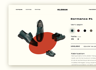 Fiche produit // Kleman branding drmartens ecommerce kleman product page shoes shoes design ui design ux webdesign