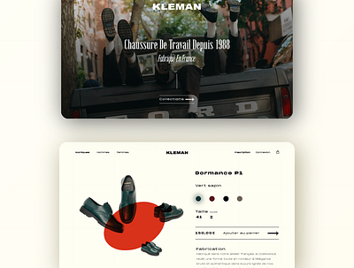 Kleman // Page produit brand branding design drmartens ecommerce kleman product page shoes shoes design uidesign ux uxui webdesign