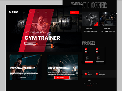Gym trainer landing page design