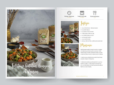Digital Printable Cookbook Recipe Spread| Bonjour.ba branding cookbook design digital cookbook graphic design graphics illustrator minimal photography printable recipe vector