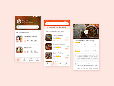 Hotel Food App android food app ui hotel app ios mobile app ui ux xd