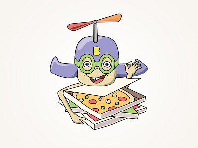 Pizza Delivery 2d character delivery drone express food illustration pizza robot vzhik