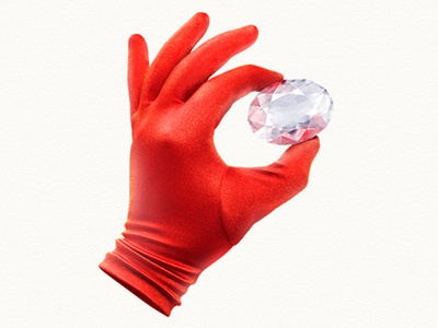 Red Hand diamond hand kiselev