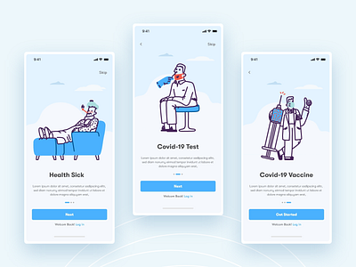 Covid-19 Test Onboarding Screens