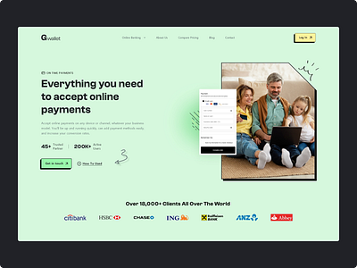 Gwallet online payment ui design best ui branding design illustration minimal online online payment payment payment website ui redesign template typography ui ux web website