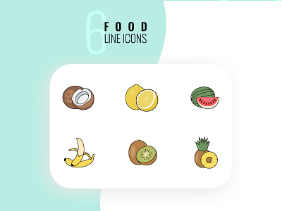 Fruit line icons app app icon art design fruit fruits graphic design health healthy icon icons illustration