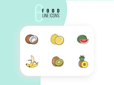 Fruit line icons