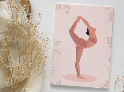 Yoga banner art boho branding card design graphic design health illustration postcard sport woman yoga