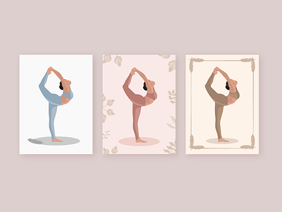Yoga posters art banner branding card design graphic design health illustration studio yoga yoga card