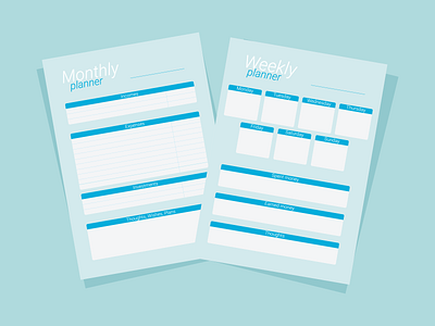 Monthly and weekly budget planner design