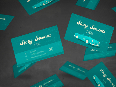 Business card for taxi firm in retro style