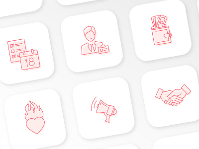 Web outline icons set