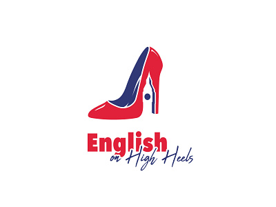 English On High Heels - english teacher logo ai brand brand design brand identity branding design logo logo design logo mark logos minimal negative space negative space logo negativespace sign sign design vector wordmark