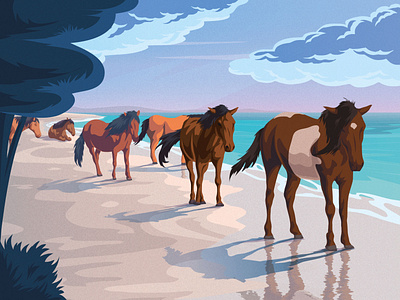 Assateague Island - vector illustration