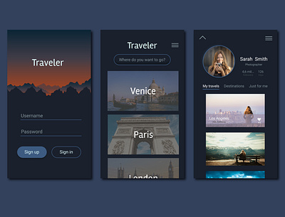 Traveler app appdesign design graphicdesign skechapp ui uidesign web