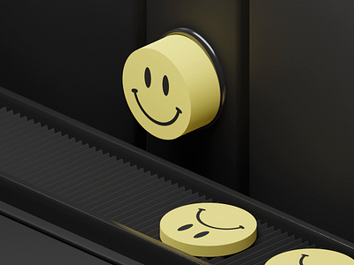 Smile! 😊 3d animation black blender branding color cut discs happy illustration motion satisfying slice smile smiley yellow