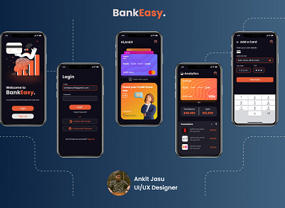 BankEasy app branding design logo ui ux