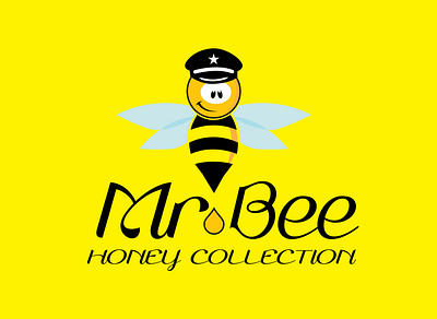 mr. bee honey collection branding design flat flatminimalist illustrator logo logodesign minimal typography vector