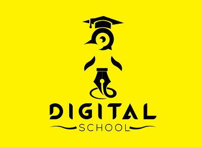 DIGITAL SCHOOL branding design flat flatminimalist logo logodesign minimal typography ui vector