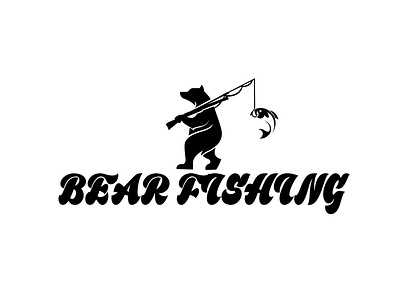 BEAR FISHING art bear creative custom fish fish logo fiverr design flat flatdesign health hook logo logodesign logos logotype minimal minimalist unique logo vactor versatile