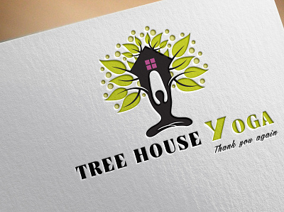 tree house yoga creative custom flat flatminimalist logodesign logotype minimal minimalist modern vactor