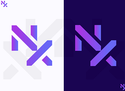 n x logo design app color custom gradiant graphic icon logo minimal modern n neon new phone rignt tags texture typogaphy uidesign vactor x
