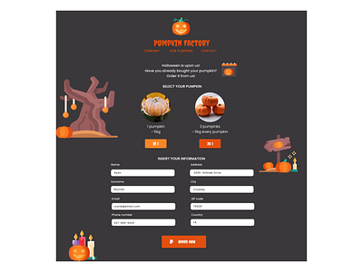 DailyUI day3 - Landing Page 003 dailyui design flat hallowen minimal pumpkin ui web website