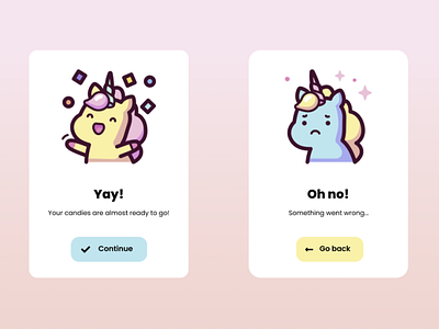 DayliUI Day 11 - Flash Message 011 colorful dailyui dailyuichallenge dayliui flash message illustration ui unicorns