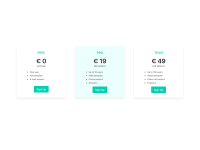 DailyUI Challenge 030 - Pricing 030 dailyui dailyuichallenge minimal pricing pricing table ui