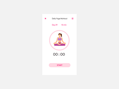 Daily UI Challenge 062 - Workout of the day colorful dailyui dailyuichallenge design flat minimal o62 ui workout workoutoftheday yoga