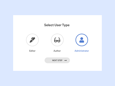 DailyUI Challenge 064 - Select User Type