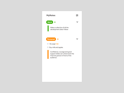 DailyUI 065 - Notes Widget dailyui dailyuichallenge flat minimal notes notes widget ui