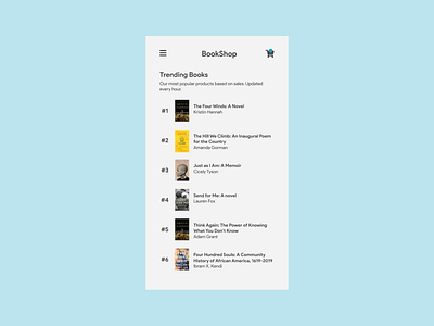 DailyUI Challenge 069 - Trending book dailyui dailyuichallenge design flat minimal trending ui