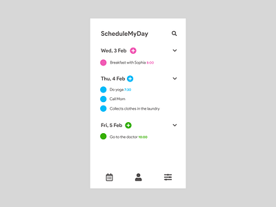 DailyUI Challenge 071 - Scheduling dailyui dailyuichallenge flat minimal schedule scheduling ui