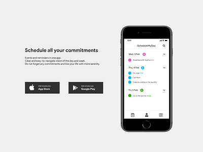 DailyUI Challenge 074 - Download App 074 dailyui dailyuichallenge download app flat minimal schedule app ui