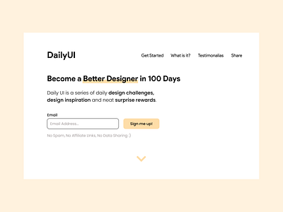 DailyUI Challenge 100 - Redesign Daily UI Landing Page