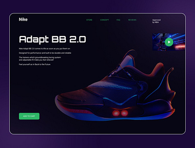 Nike Adapt BB 2.0 Promo page adaptive design nike promo page ui ux web webdesign