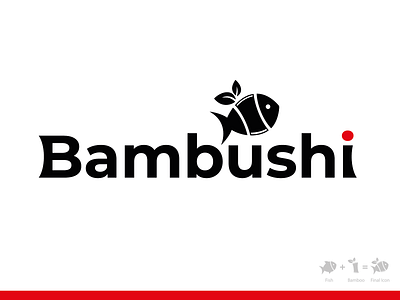 Bambushi Logo bamboo branding design eco friendly fish flat graphic design icon illustration illustrator logo packaging sushi typography vector