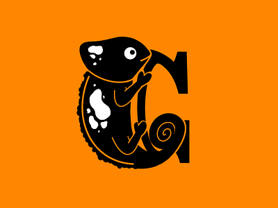 Letter C Logo, Chameleon