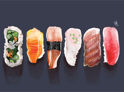 Sushi Night adobe draw digital art digital painting food food art food illustration graphic design illustration painting vector art