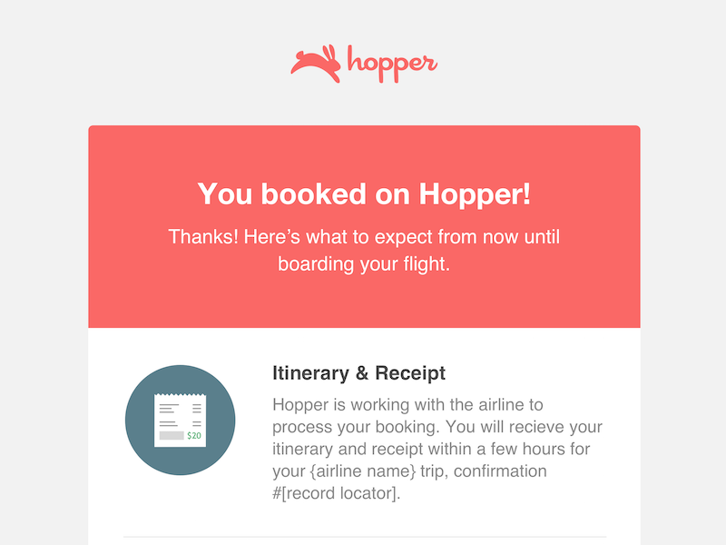 Hopper Booking Trigger Emails by Samir Shekhawat on Dribbble