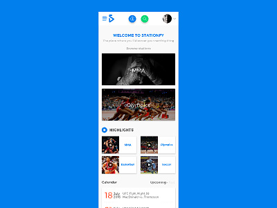 Stationfy Homepage for Mobile highlights redesign sports station stationfy ui ux web app website